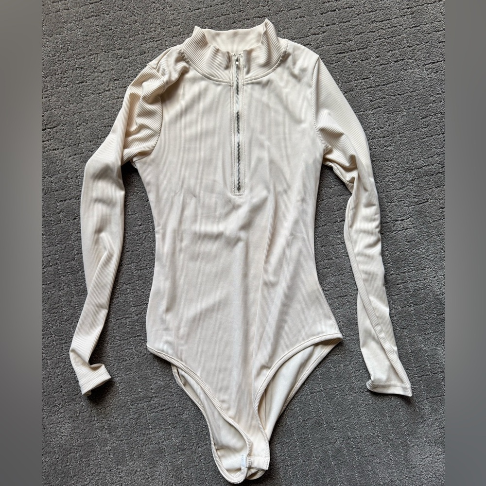 Cream Long Sleeve Bodysuit
